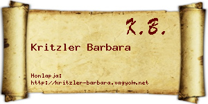 Kritzler Barbara névjegykártya
